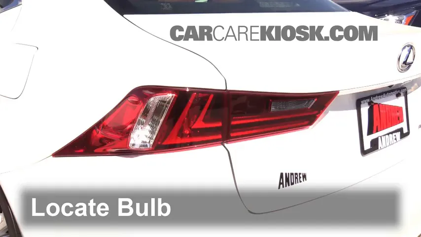 2014 Lexus IS250 2.5L V6 Lights Tail Light (replace bulb)
